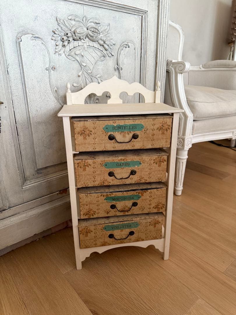 フランスアンティークレア木枠付きドゥロワー抽斗