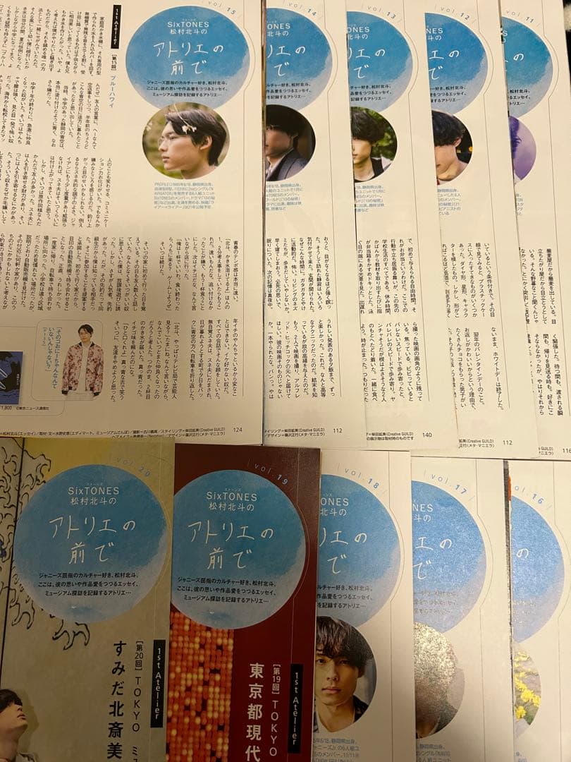 アトリエの前で 東海ウォーカー 切り抜き SixTONES 松村北斗