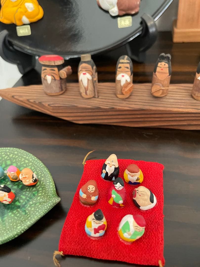 七福神　日本人形セット 伝統的な神様像　まとめ売り　芳月作　七福神　陶器