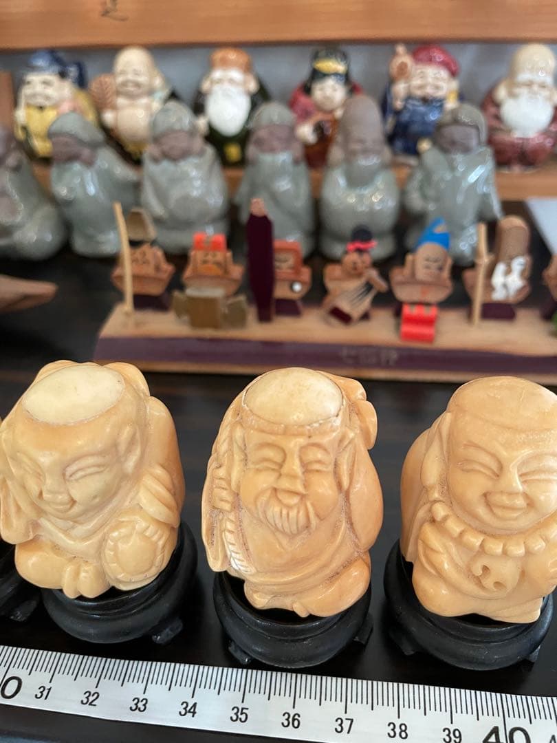 七福神　日本人形セット 伝統的な神様像　まとめ売り　芳月作　七福神　陶器