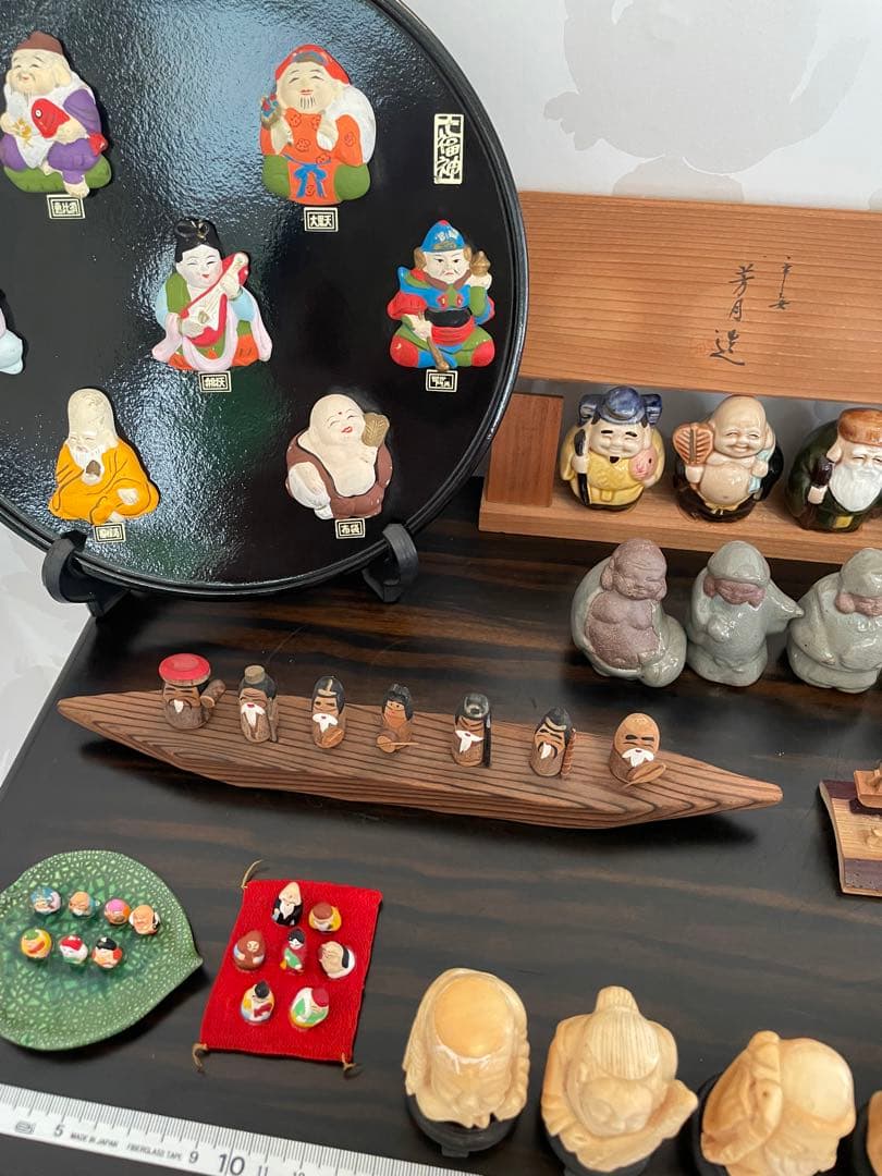 七福神　日本人形セット 伝統的な神様像　まとめ売り　芳月作　七福神　陶器