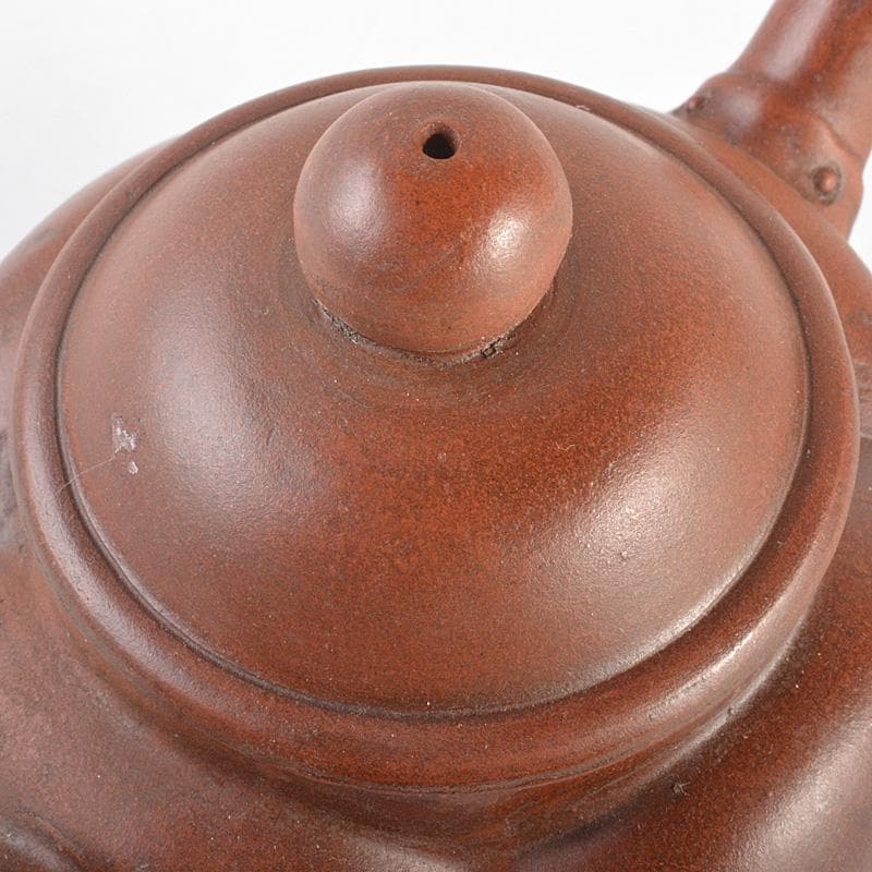 中国　 時大彬製　紫砂　朱泥　神獣持手　急須　茶壷　N　6696