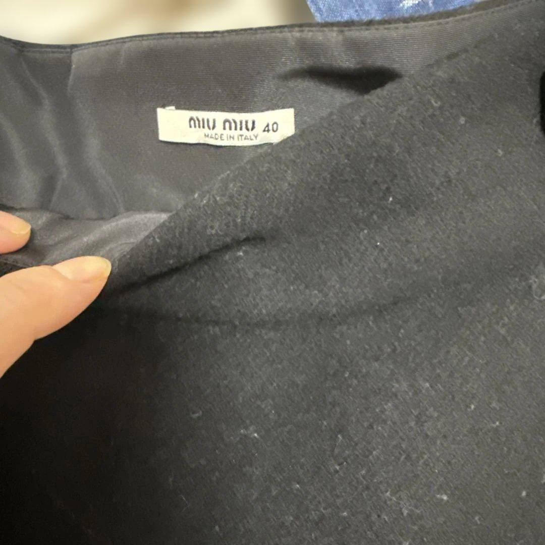 miu miu 黒 フレアスカート 40