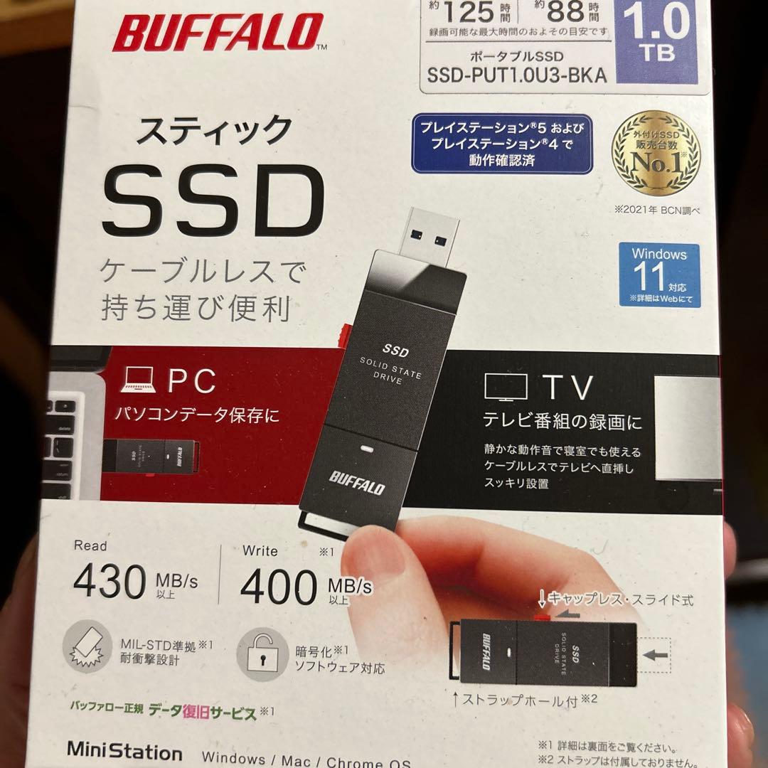 外付けハードディスク・ドライブ BUFFALO SSD-PUT1.0U3-BKA 1TB