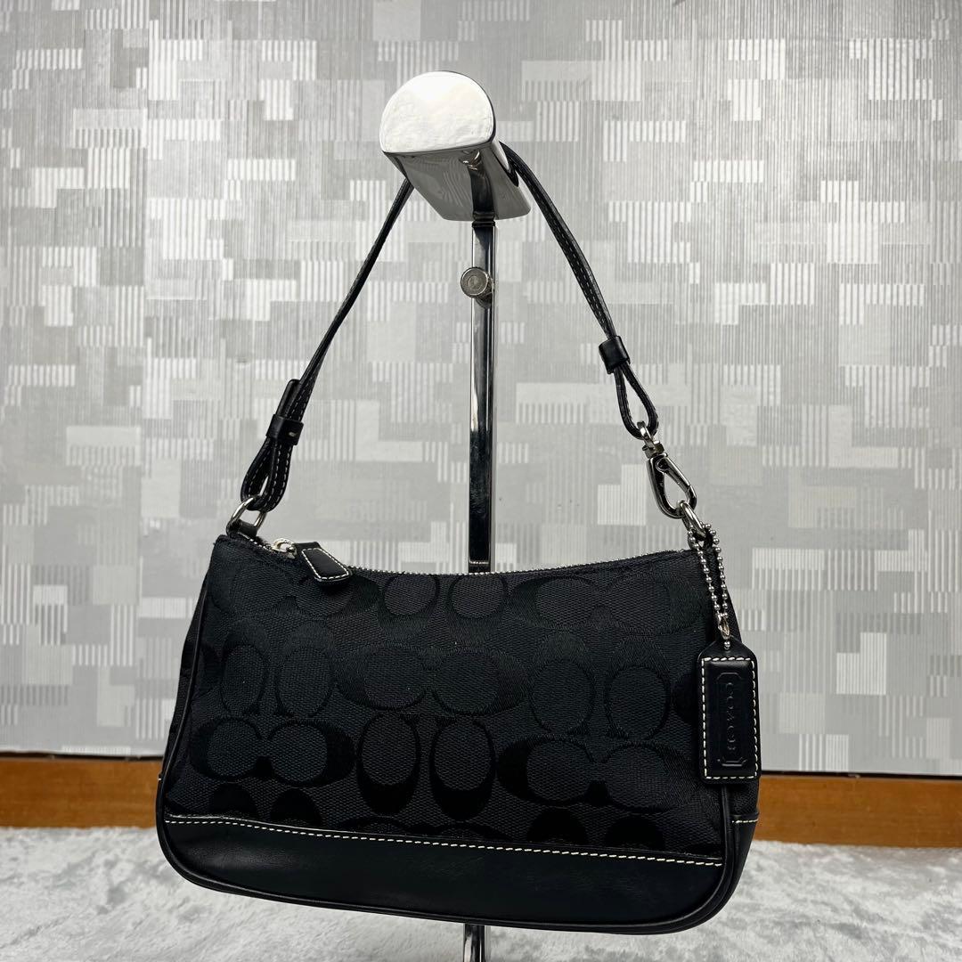 COACH コーチ アクセサリーポーチ シグネチャー ブラック 黒