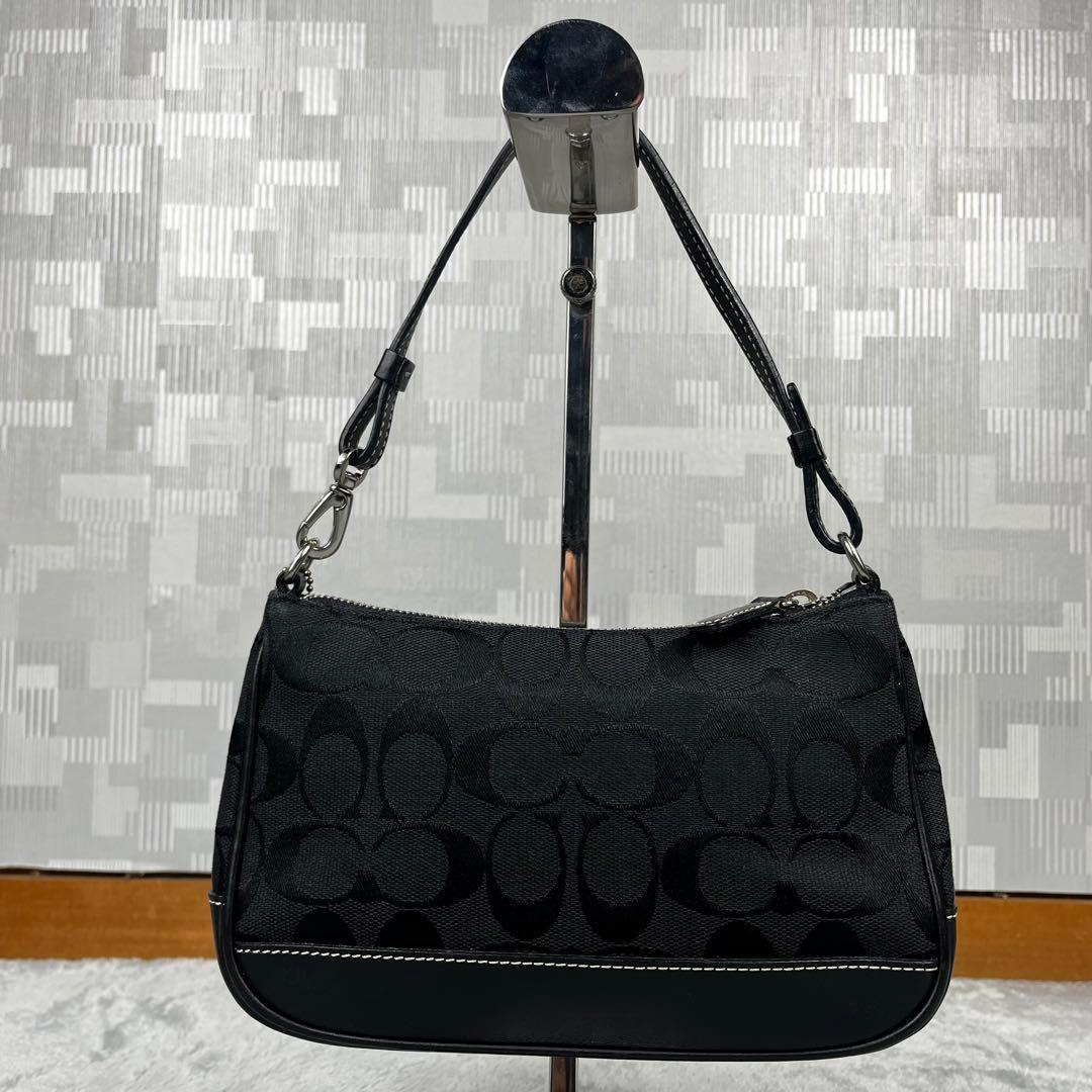 COACH コーチ アクセサリーポーチ シグネチャー ブラック 黒