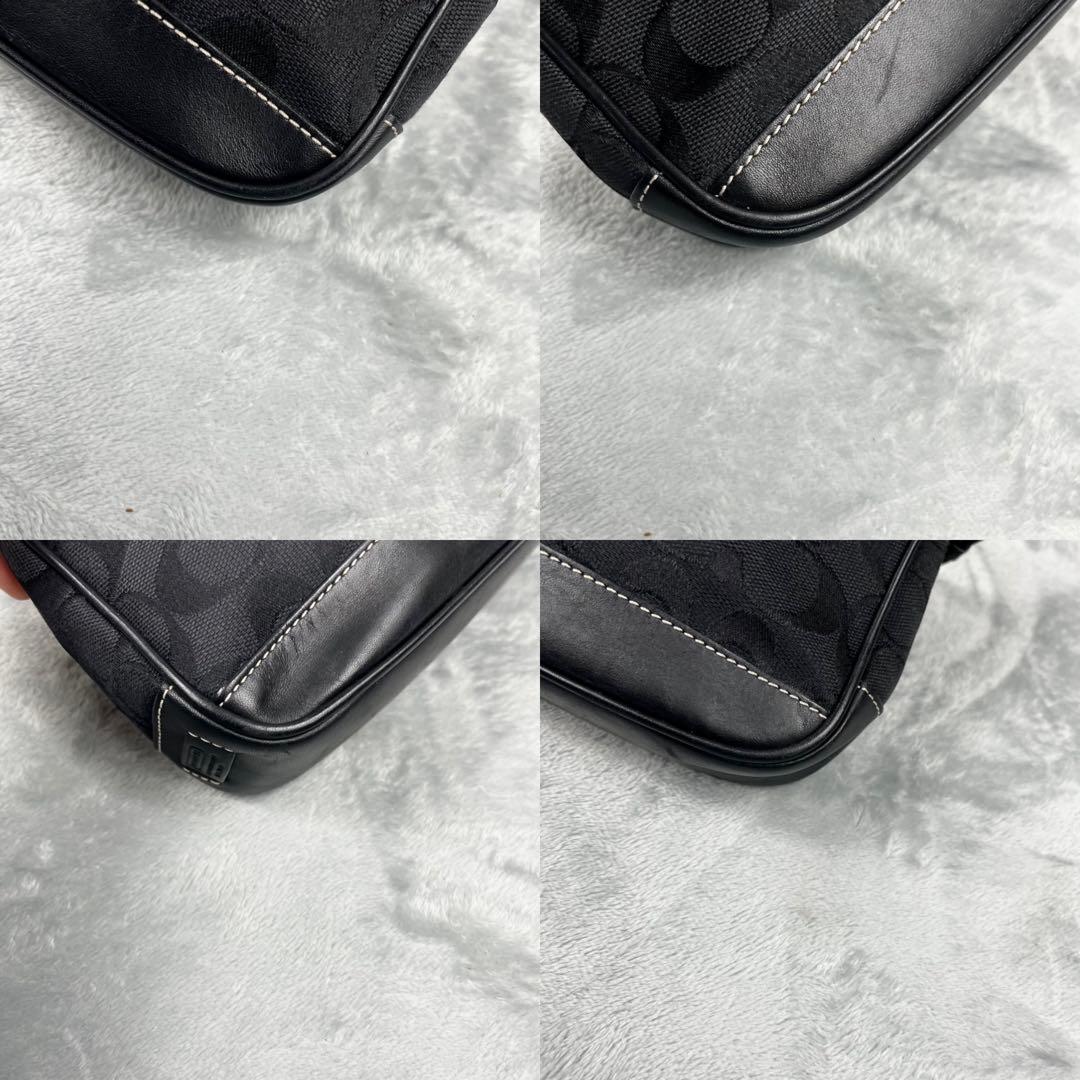 COACH コーチ アクセサリーポーチ シグネチャー ブラック 黒