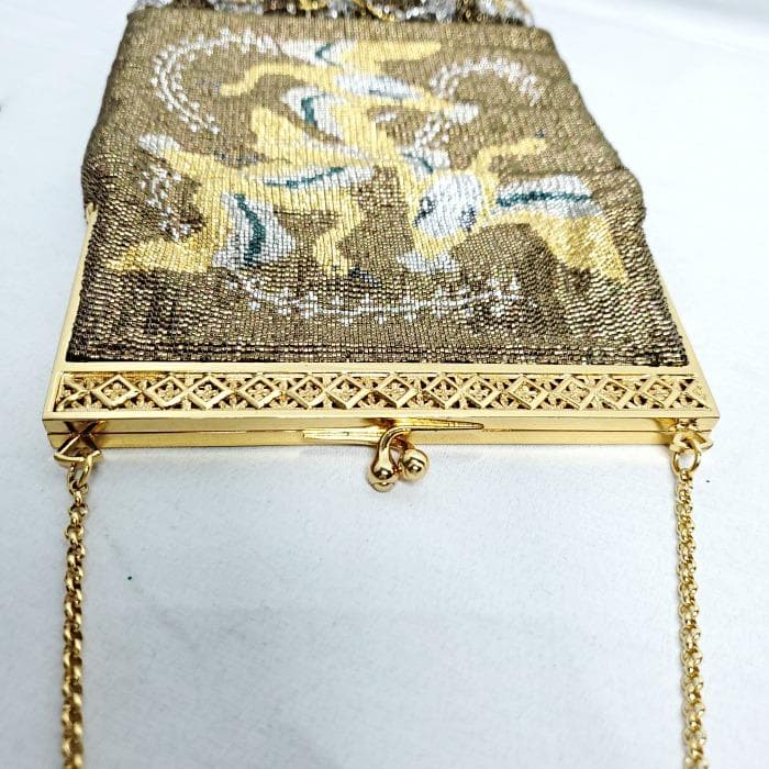 【美品】 TOKO silver アンティーク フリンジ メタルビーズ バッグ