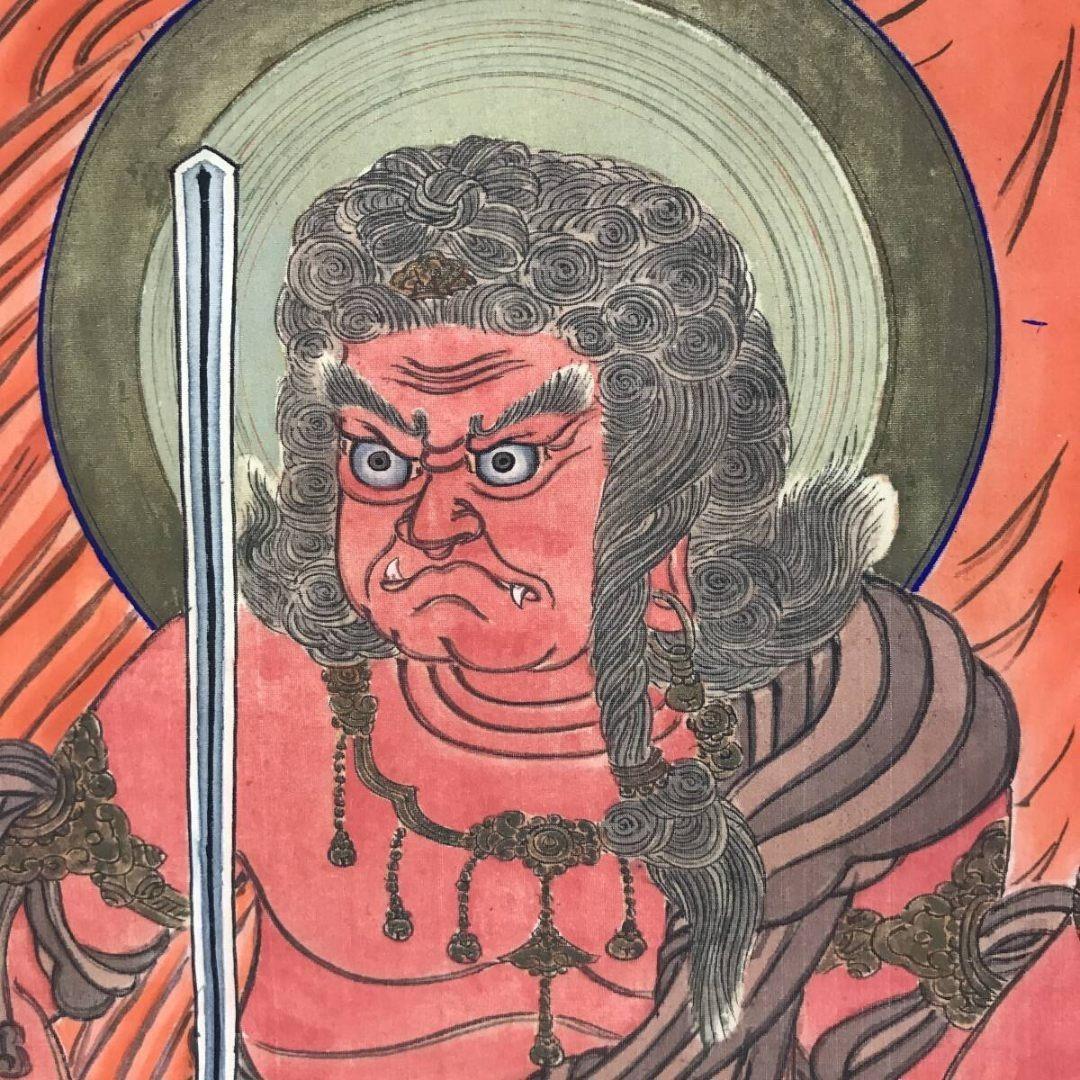 真作/作者不詳/不動明王/仏掛軸/掛軸☆宝船☆AK-228