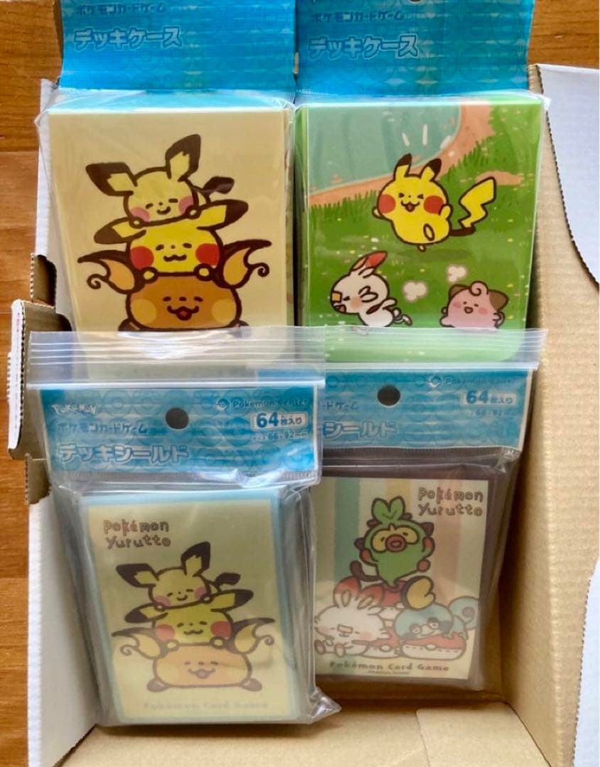 【4点】デッキシールド デッキケース ピカチュウ 寝そべり カナヘイ ポケモン