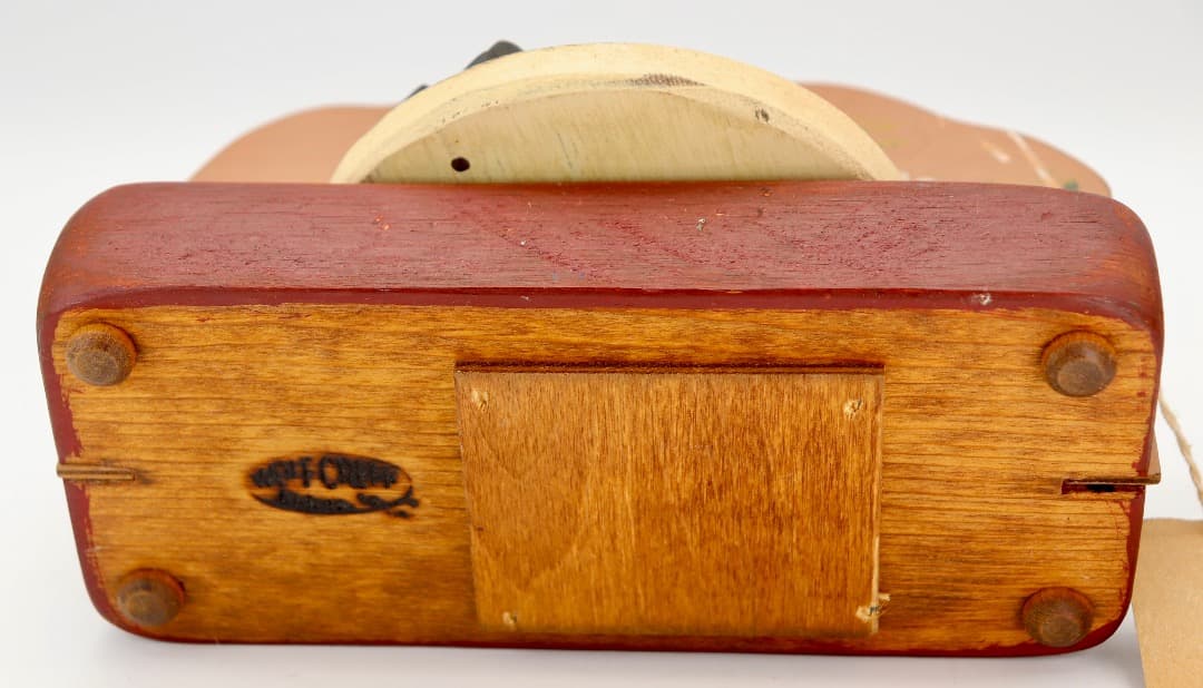 アメリカン・フォークアート 木製オルゴール アメリカ民謡「線路は続くよ」