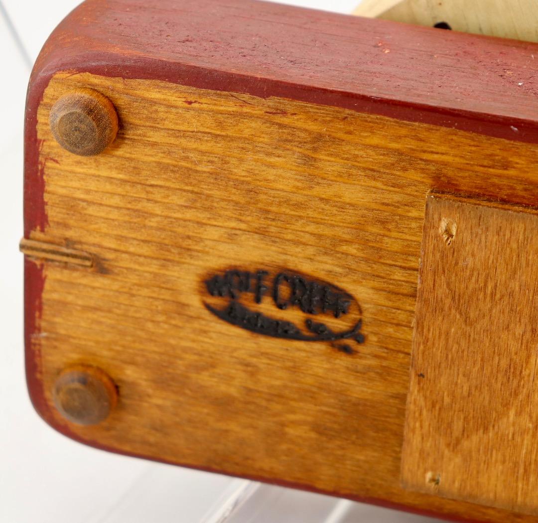 アメリカン・フォークアート 木製オルゴール アメリカ民謡「線路は続くよ」