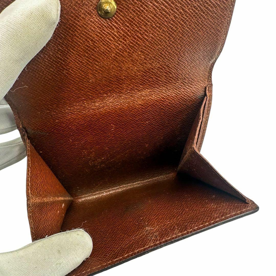 【美品】ルイヴィトン Wホック財布 モノグラム コンパクト 3つ折りSP0042