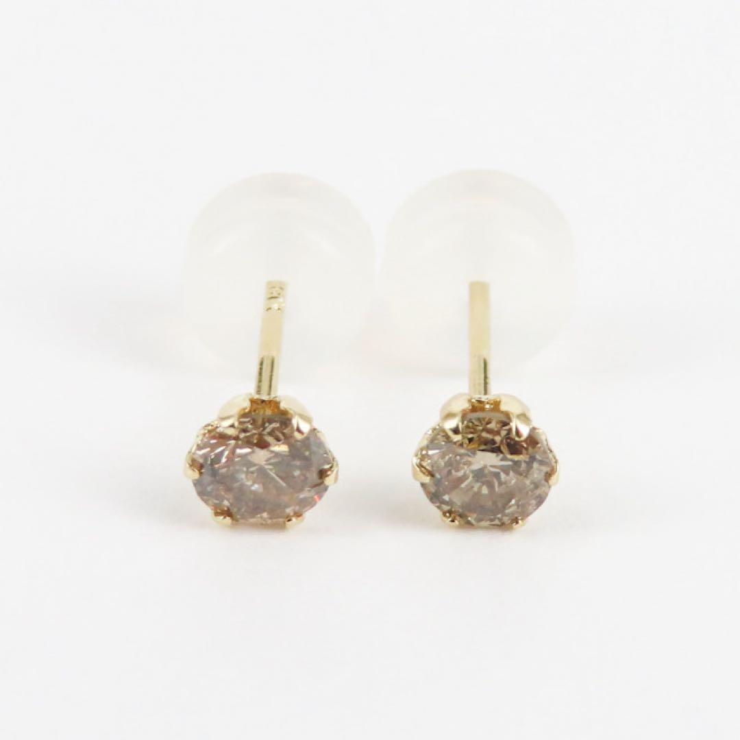 ま*き様 【本物保証】K18YG 天然ダイヤモンド ピアス｜計0.36ct 各0