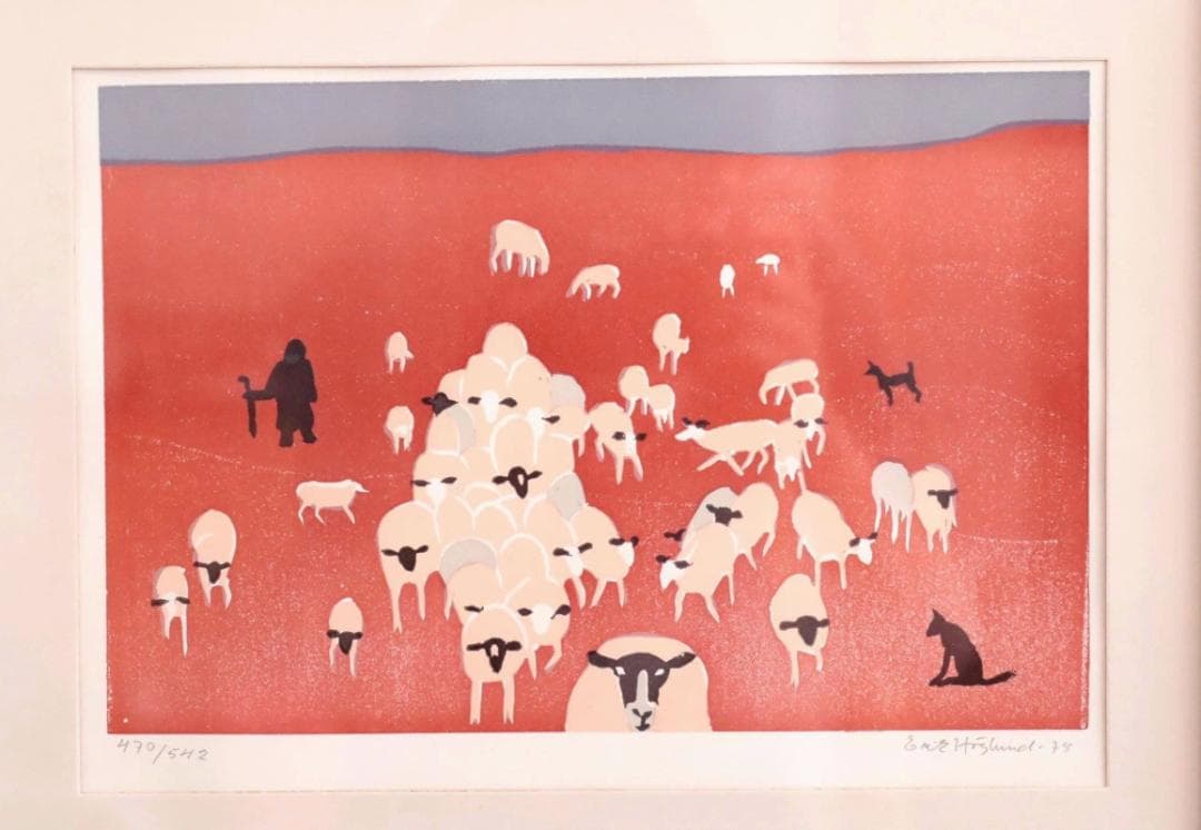 Erik Hoglund エリックホグラン リトグラフ 羊 02062