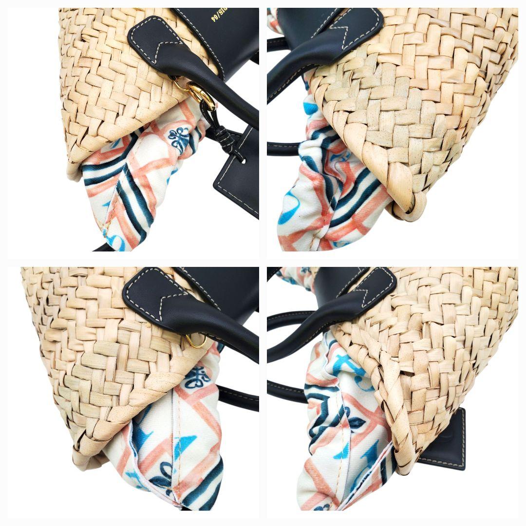 美品 PARIS/64 かごバック 2way ショルダー 本革 編み込み