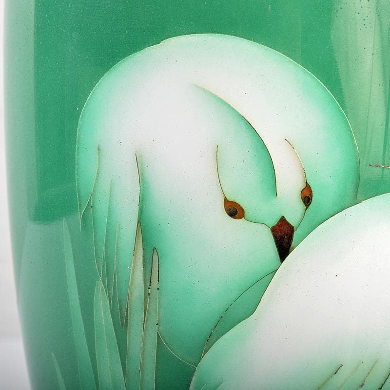 七宝焼　美術七宝焼　鳥文　花瓶　M　R7097