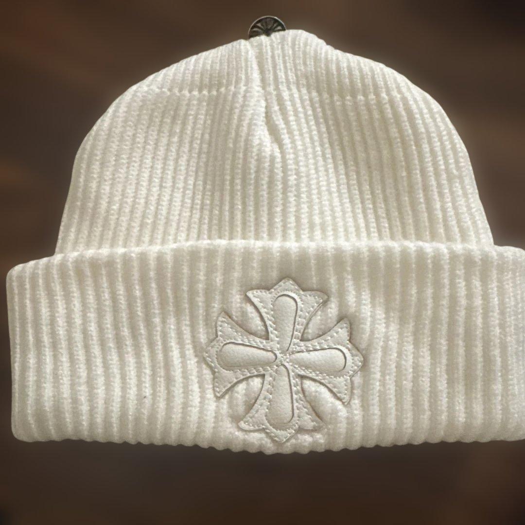 本日限定値下げ　クロムハーツ ホワイト ニット帽　ビーニー　白