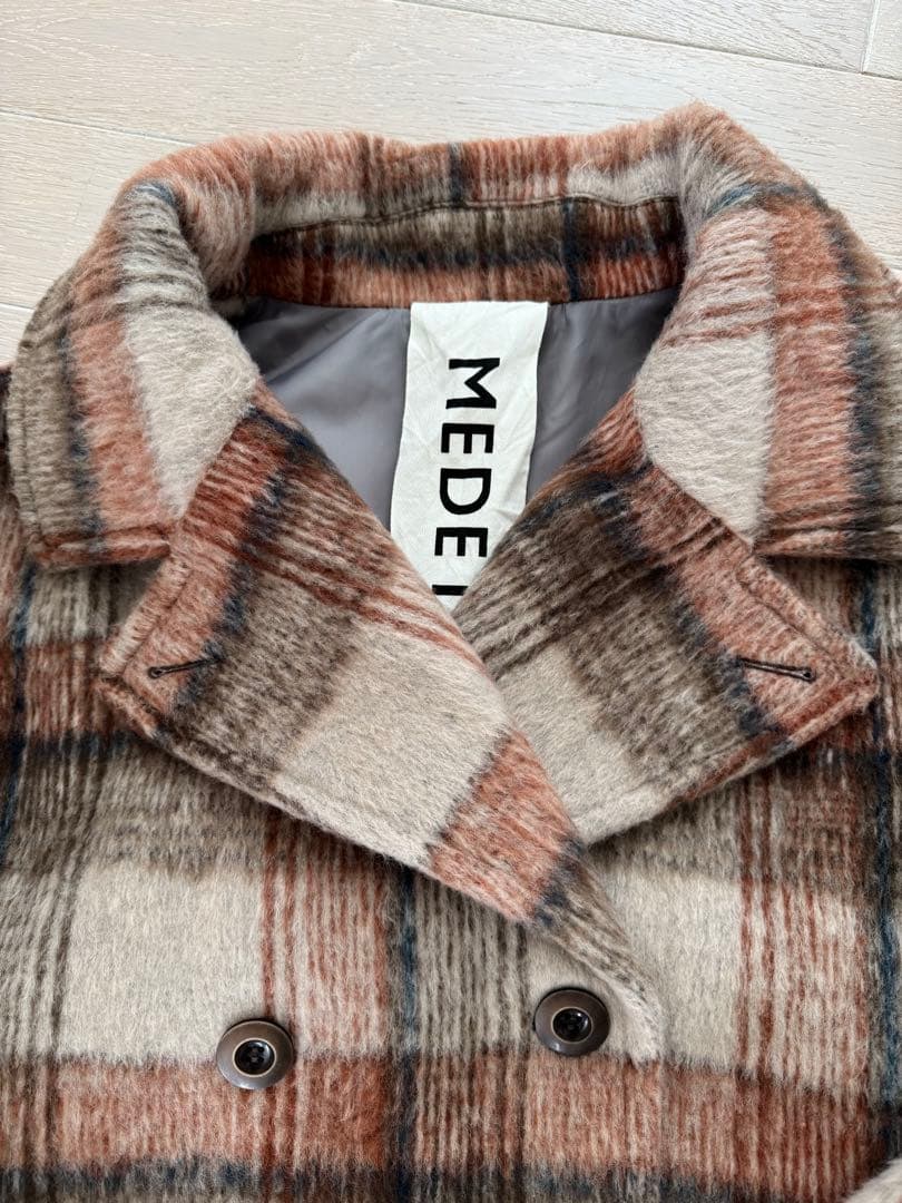 試着品♡【フェリシモ♡MEDE19F】ふわふわ♡チェック柄♡コート♡