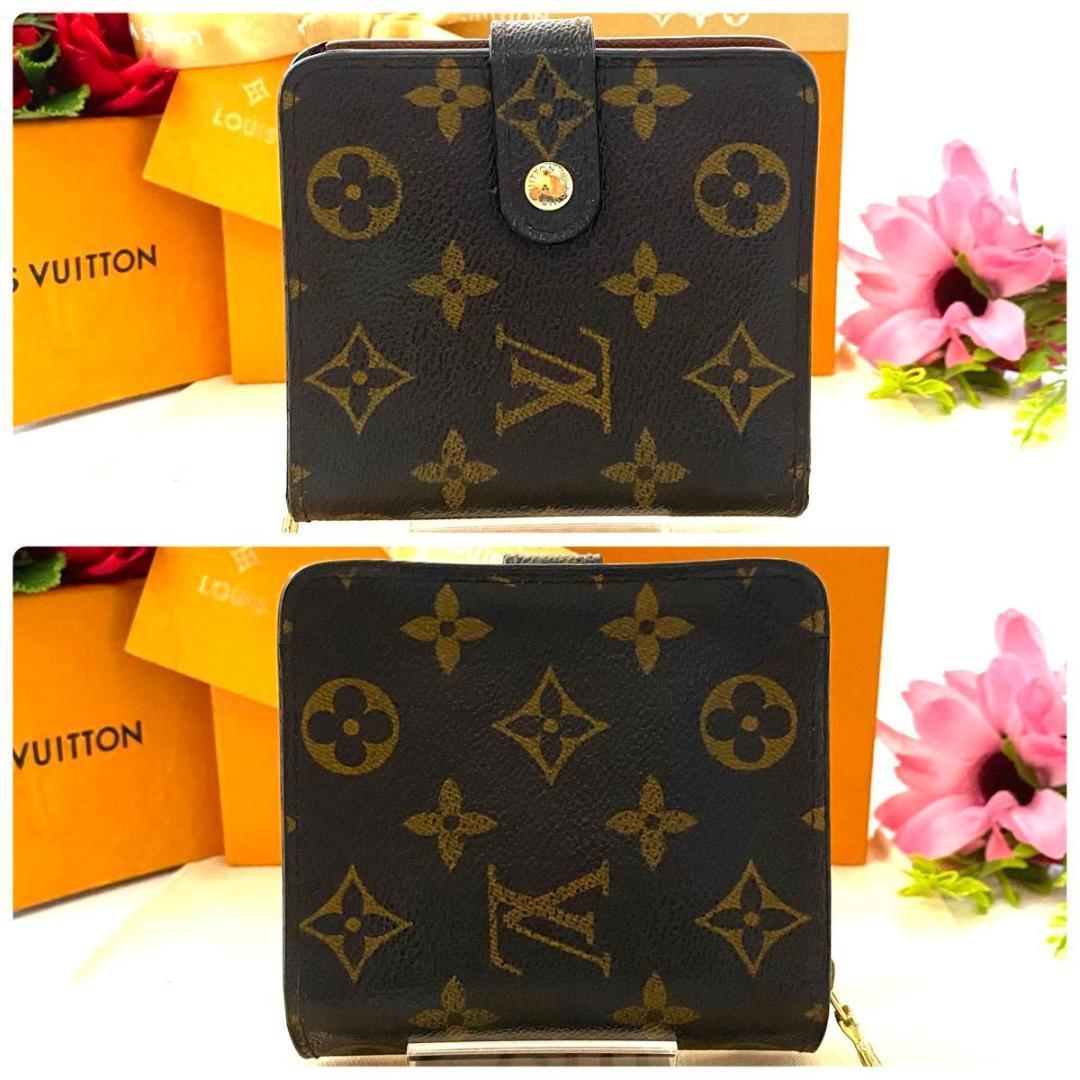 ルイ ヴィトン◎モノグラム コンパクトジップ 二つ折り財布 ラウンドファスナー