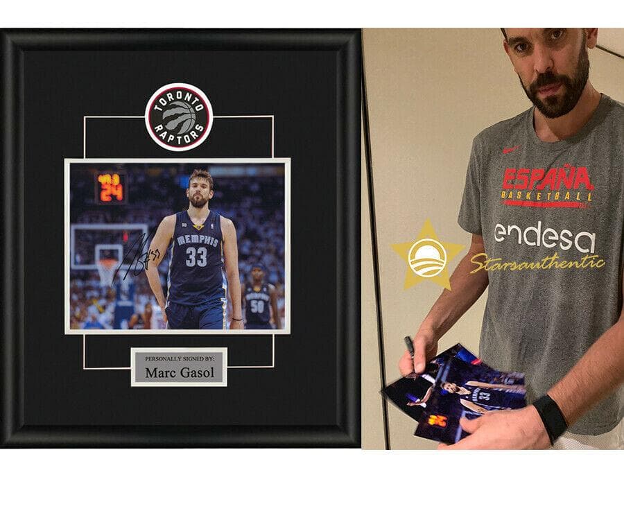 直筆サイン入り写真 マーク・ガソル NBA トロント・ラプターズ SA鑑定済