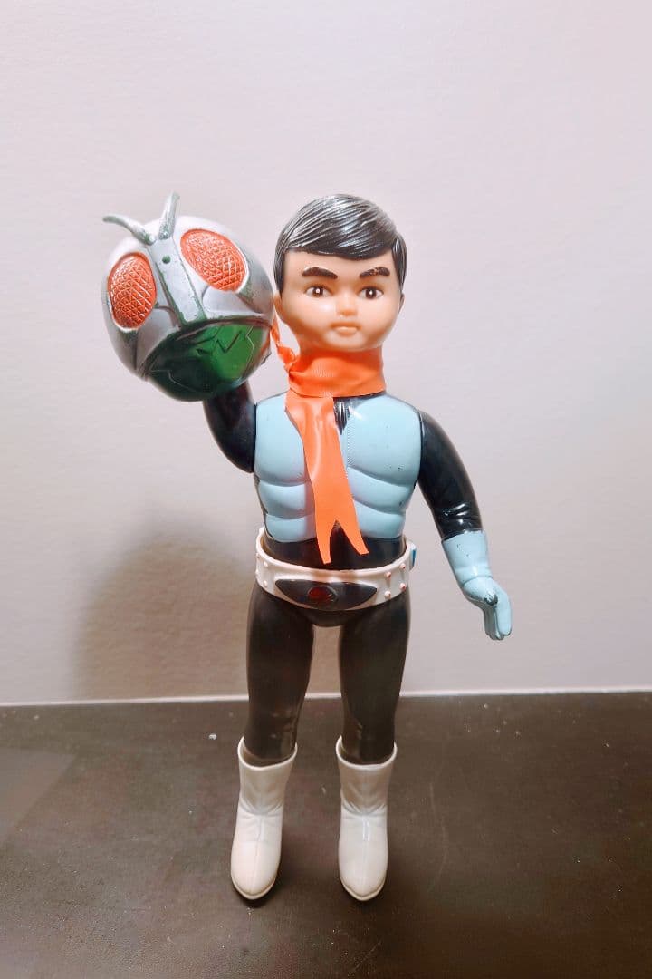 当時物 旧バンダイ製 仮面ライダー スタンダード ソフビ 後期タイプ 面取れ