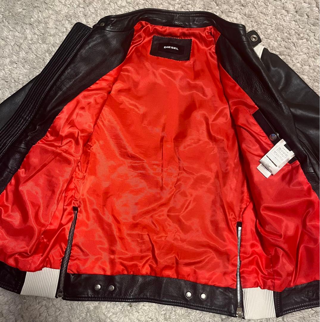DIESEL ディーゼル レザージャケット 羊革　MLXCロゴ Mサイズ