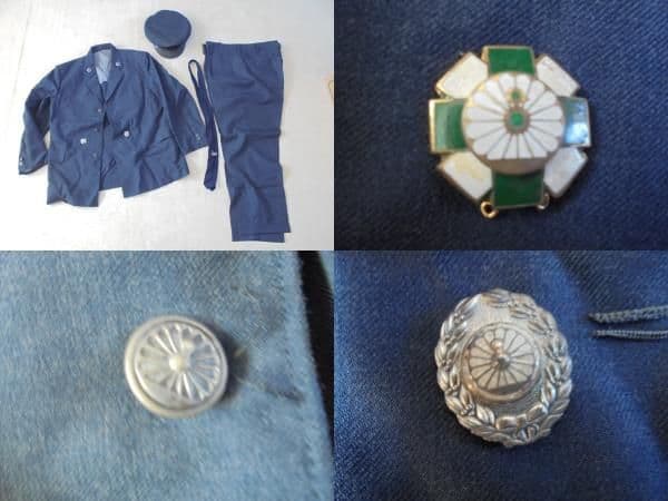 AKa6273　国鉄　ＪＮＲ　制服　上下　ネクタイ　帽子　セット　①　昭和５６年