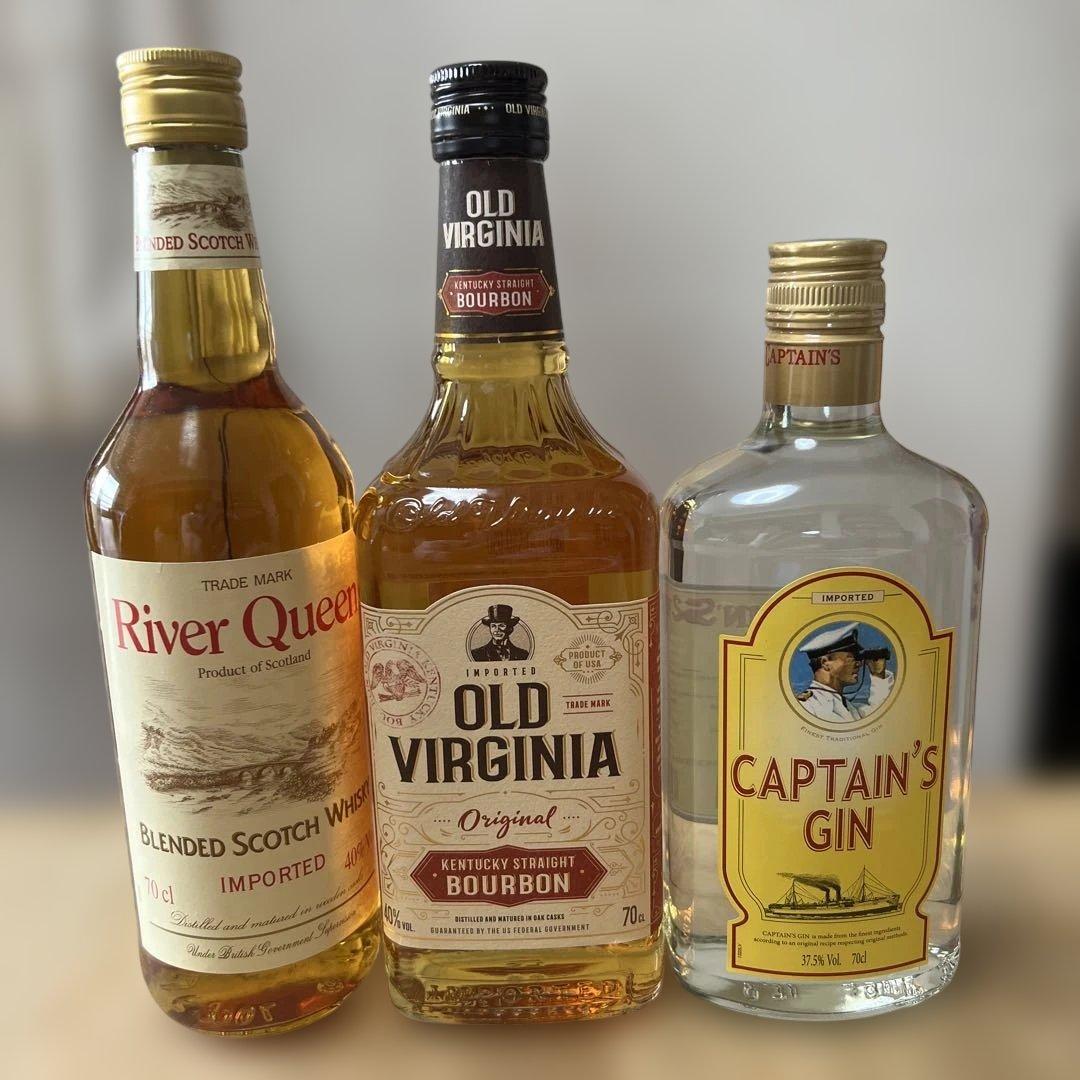 ウイスキーとジン 3本セット