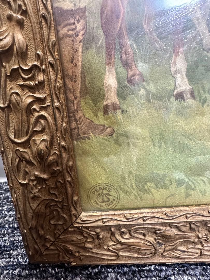 ❗️レア❗️ 英国アンティーク PEARS 絵画 額縁付き 狩猟シーン ビンテージ