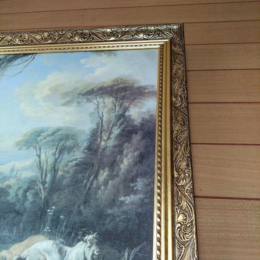 【美品】複製画　ヨーロッパ　牧歌的風景　人物画