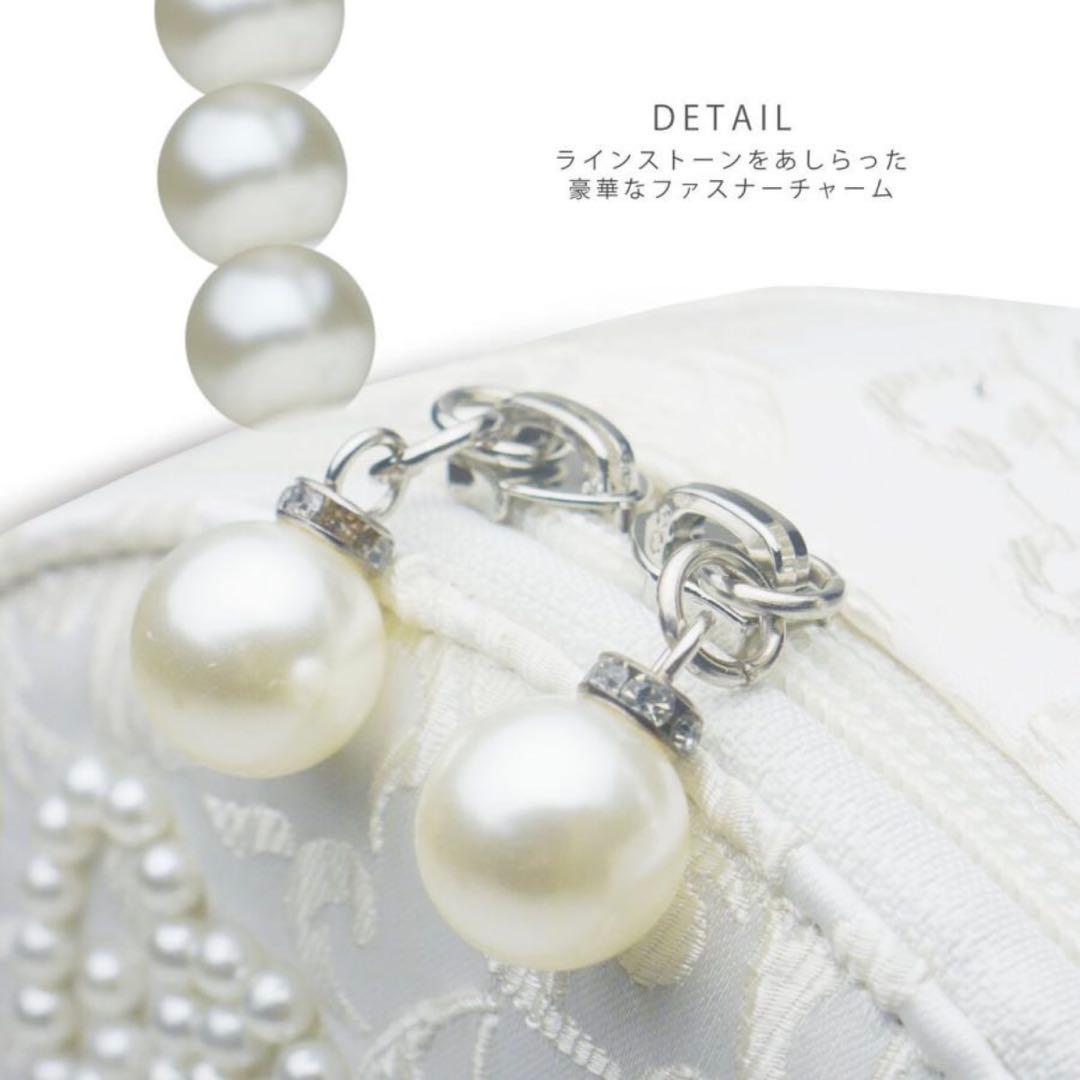 美品■振袖 着物 草履バッグセット■パールビーズ 白