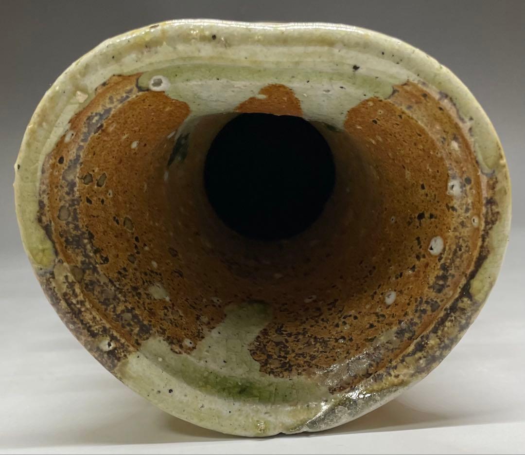 伊賀焼　古伊賀　耳付花入　即中斎書付　割銘　d077