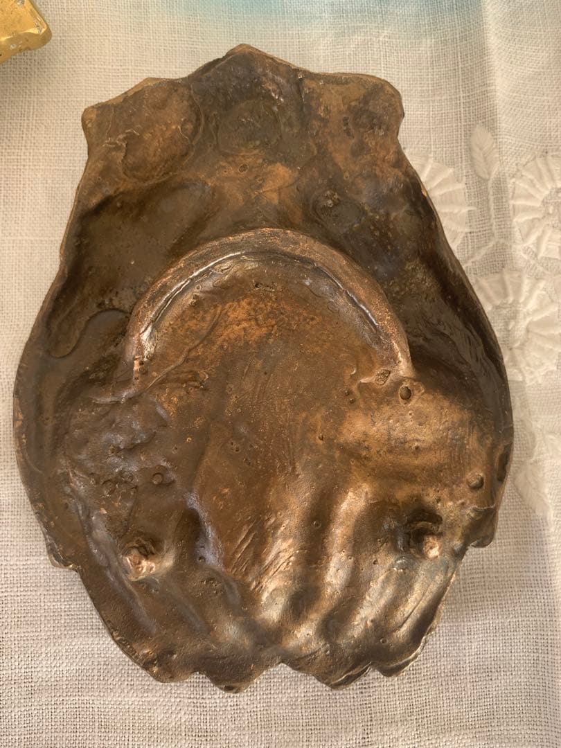 フランスアンティーク　ハンドモチーフ　トレイ　ブロンズ　ブロカント