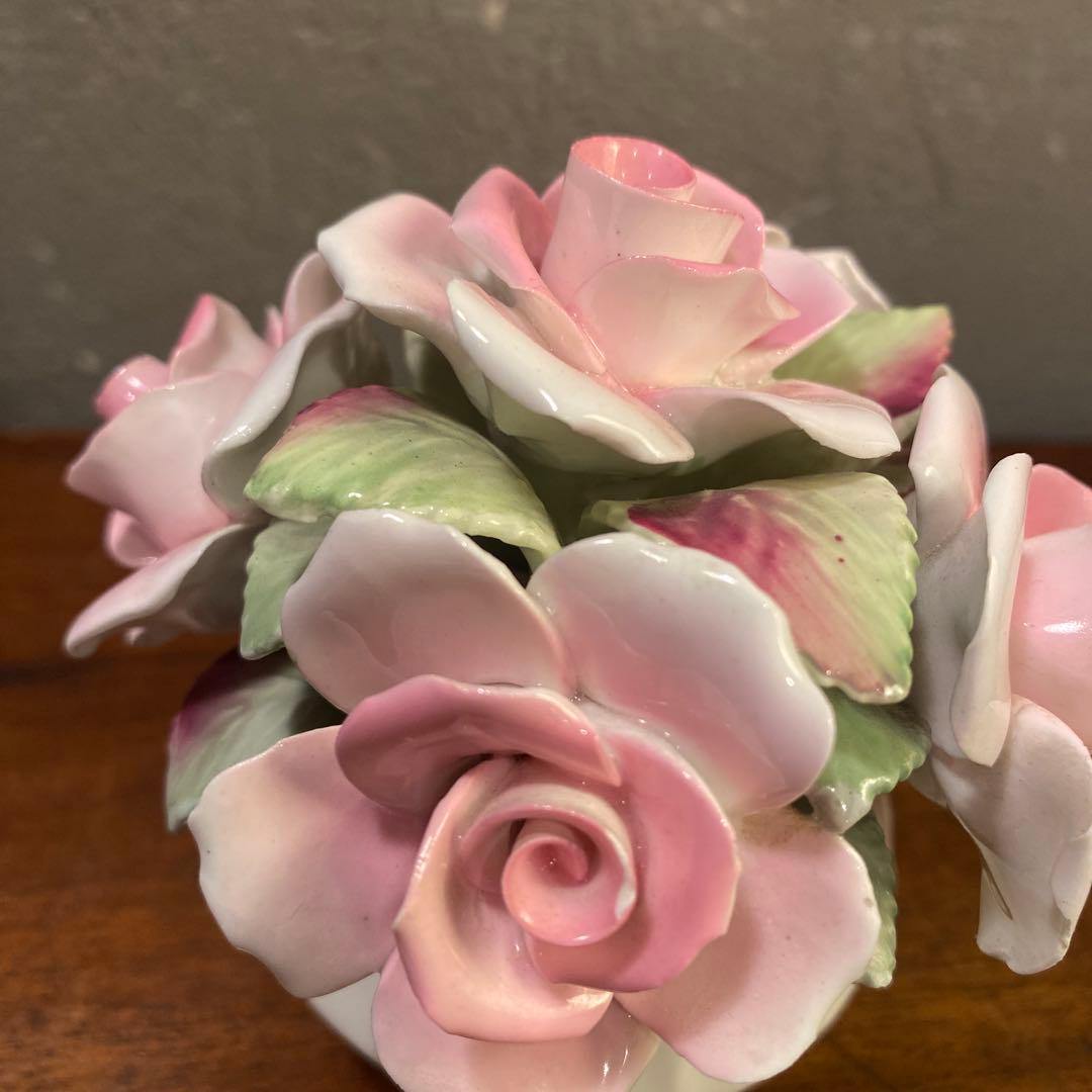 b 英国製E STRATFORD 陶器製バラ 花置物 オブジェ ギフト