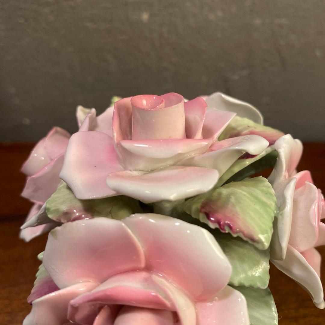 b 英国製E STRATFORD 陶器製バラ 花置物 オブジェ ギフト