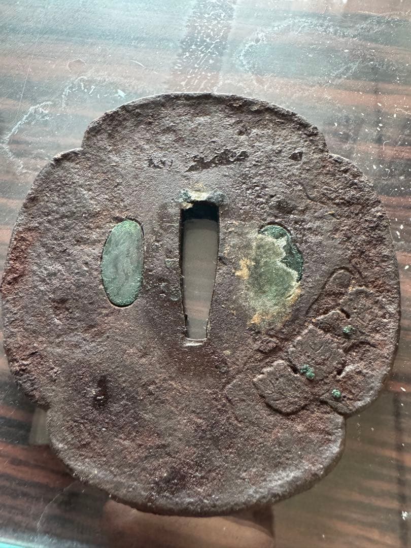 黒色 鉄製 花装飾 鍔