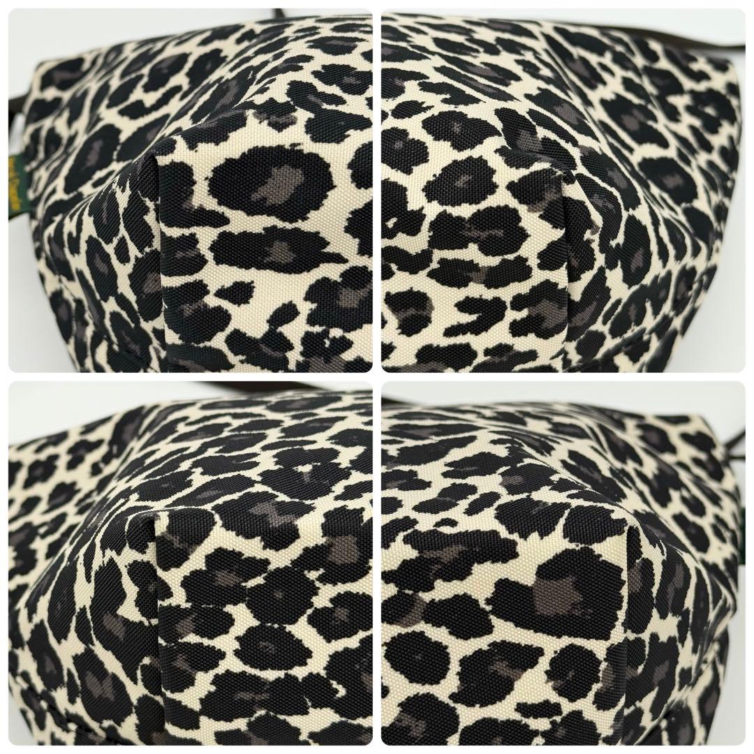 【極美品】エルベシャプリエ 2885F 舟型ショルダーバッグ S パンサーブラン