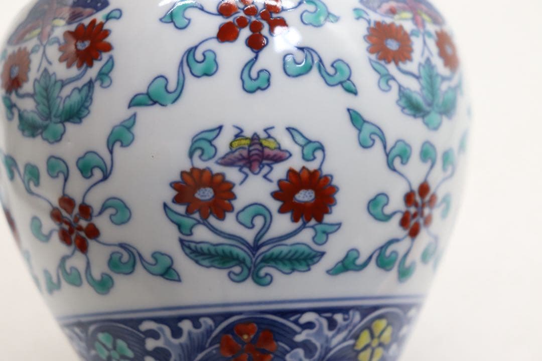 茶壺　景徳鎮製　大明成化年製とう彩壺写　送料込み251018