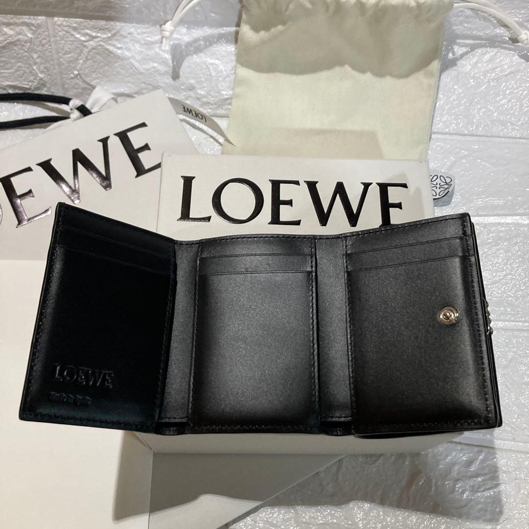 LOEWE アナグラム トライフォールドウォレット ブラック 三つ折り財布