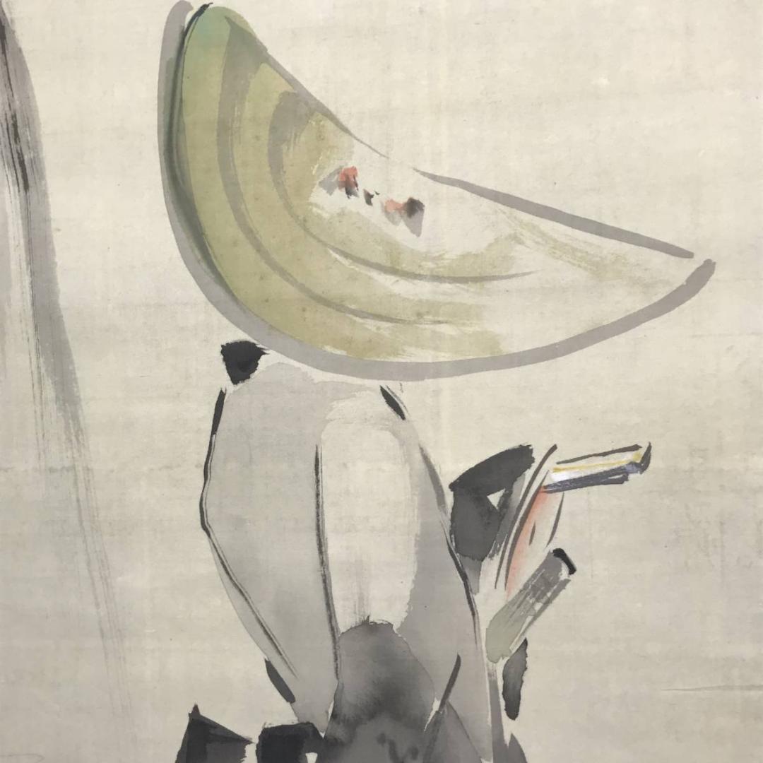 作者不詳/柳下女人図/人物図/掛軸/名家伝来/AC-146