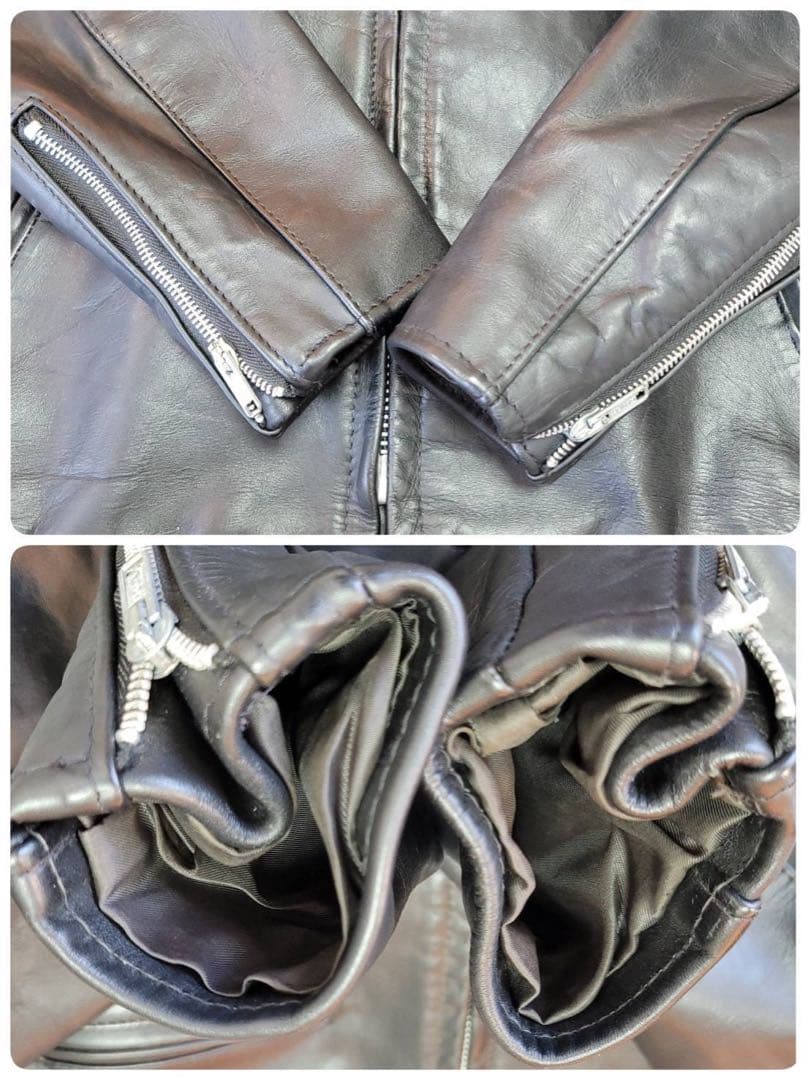 米国製　サイズ42 ショット 641 シングルライダース カウレザー 黒