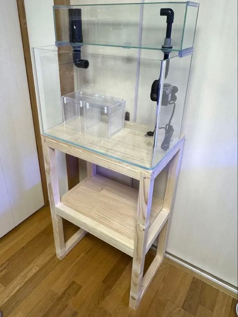 本日値下げ！　引き取り限定値下げ！　ガラス水槽 ポンプ付　海水魚　リフジウム