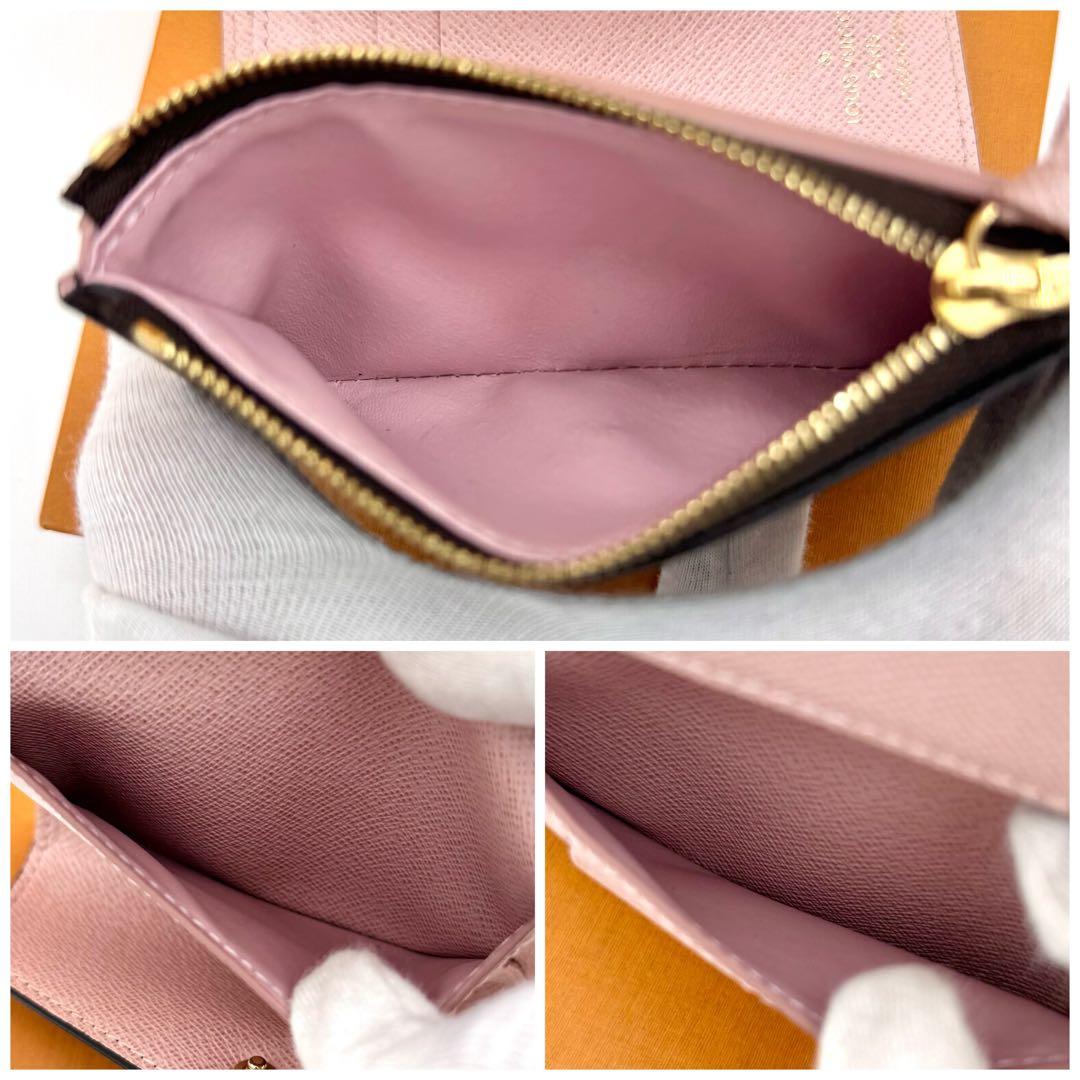 ルイヴィトン モノグラム ポルトフォイユ ヴィクトリーヌ 三つ折り財布 ピンク