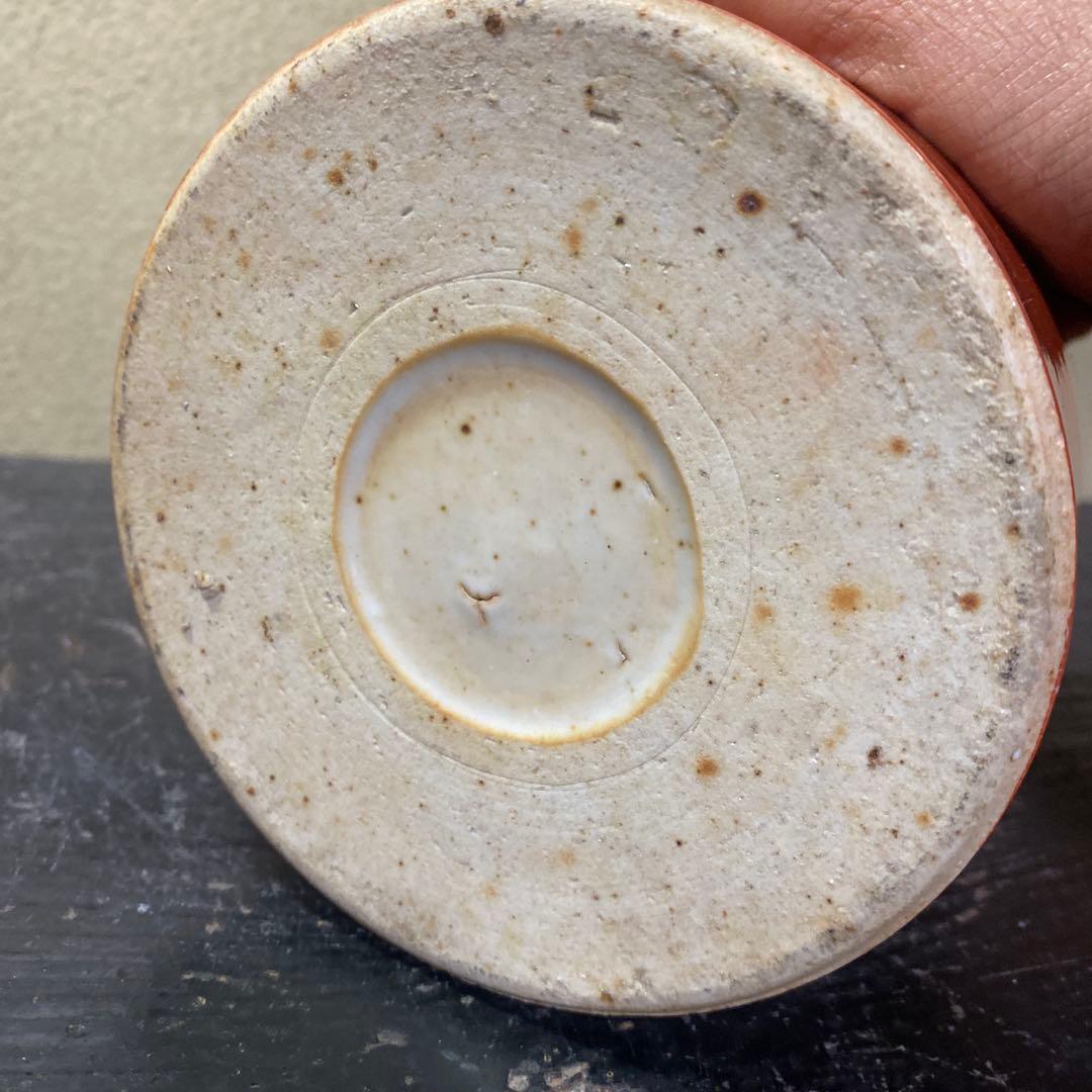 中国古玩　血赤珊瑚色筆頭　28cm11cm