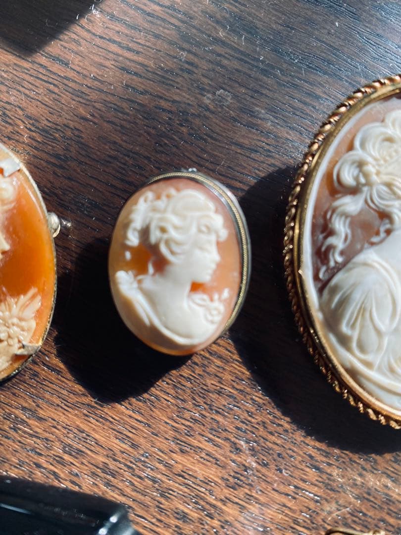 カメオブローチセット シェル製 女
