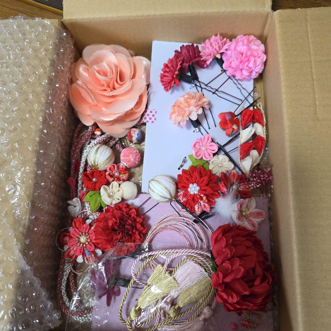 【七五三　着物セット　ブランド花夢二　7歳　 髪飾りプレゼント付き