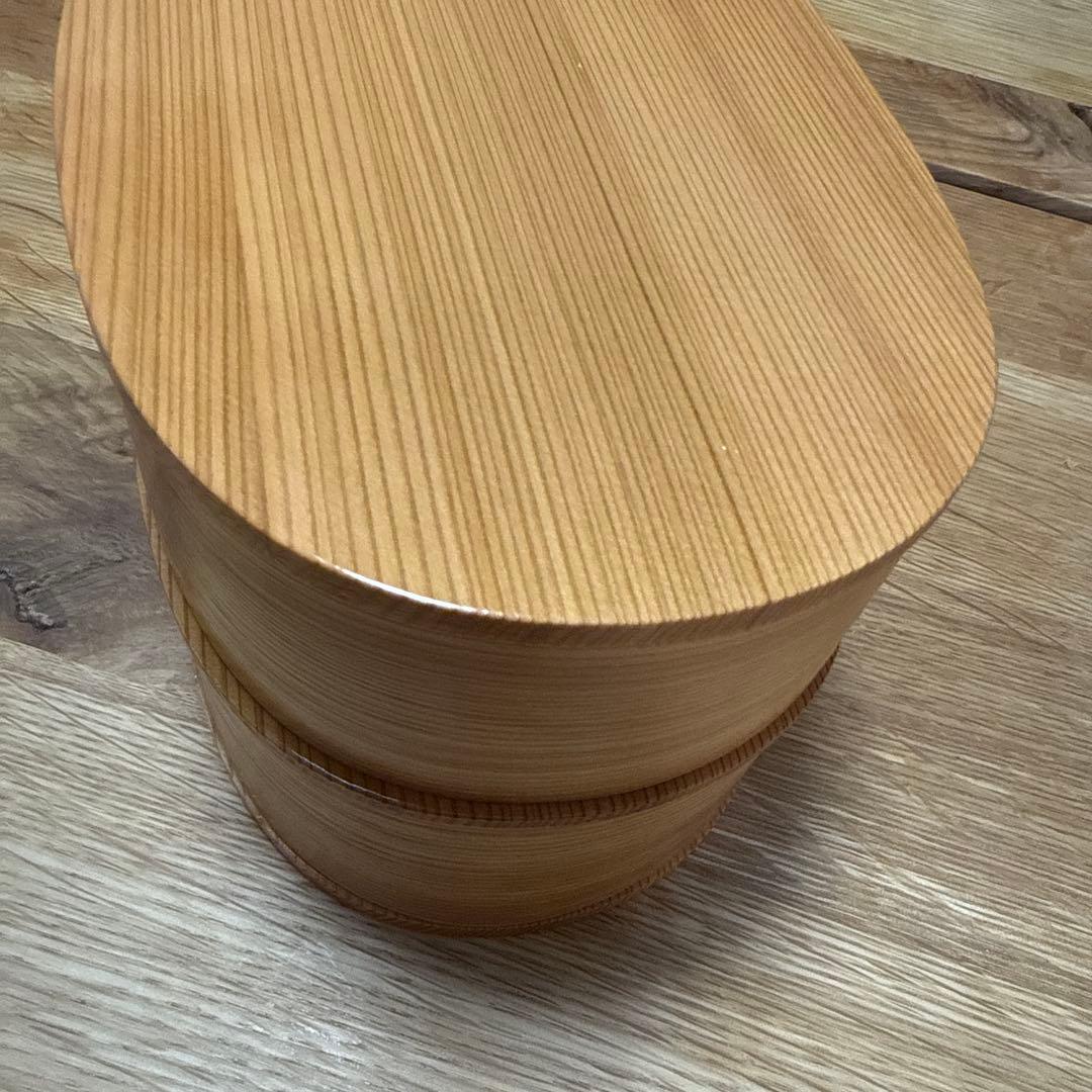 秋田　曲げわっぱ　未使用　弁当箱 朱塗　2段重ね