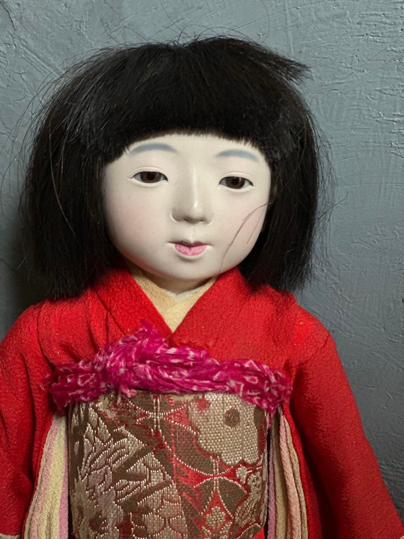瞬間的お値下げ❣️ヴィンテージ　市松人形 真っ赤なお着物がかわいい