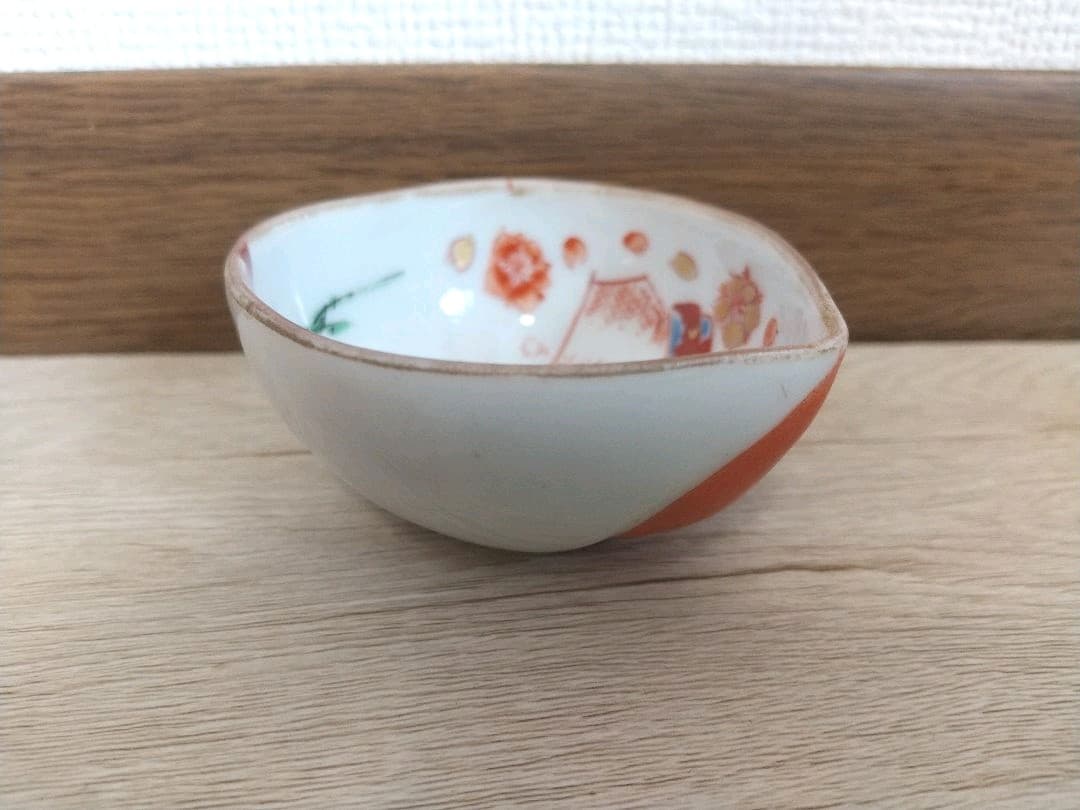 九谷　春画　桃型　盃　立雛